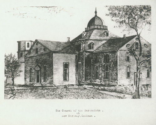 Picture Of The Church Of The Harmonists At New Harmony